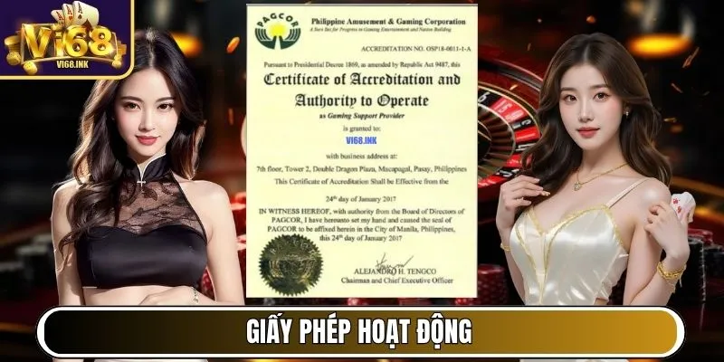 Vi68 - Cổng Game Hàng Đầu Việt Nam, Chơi Vui, Thắng Lớn 26 Giấy phép hoạt động